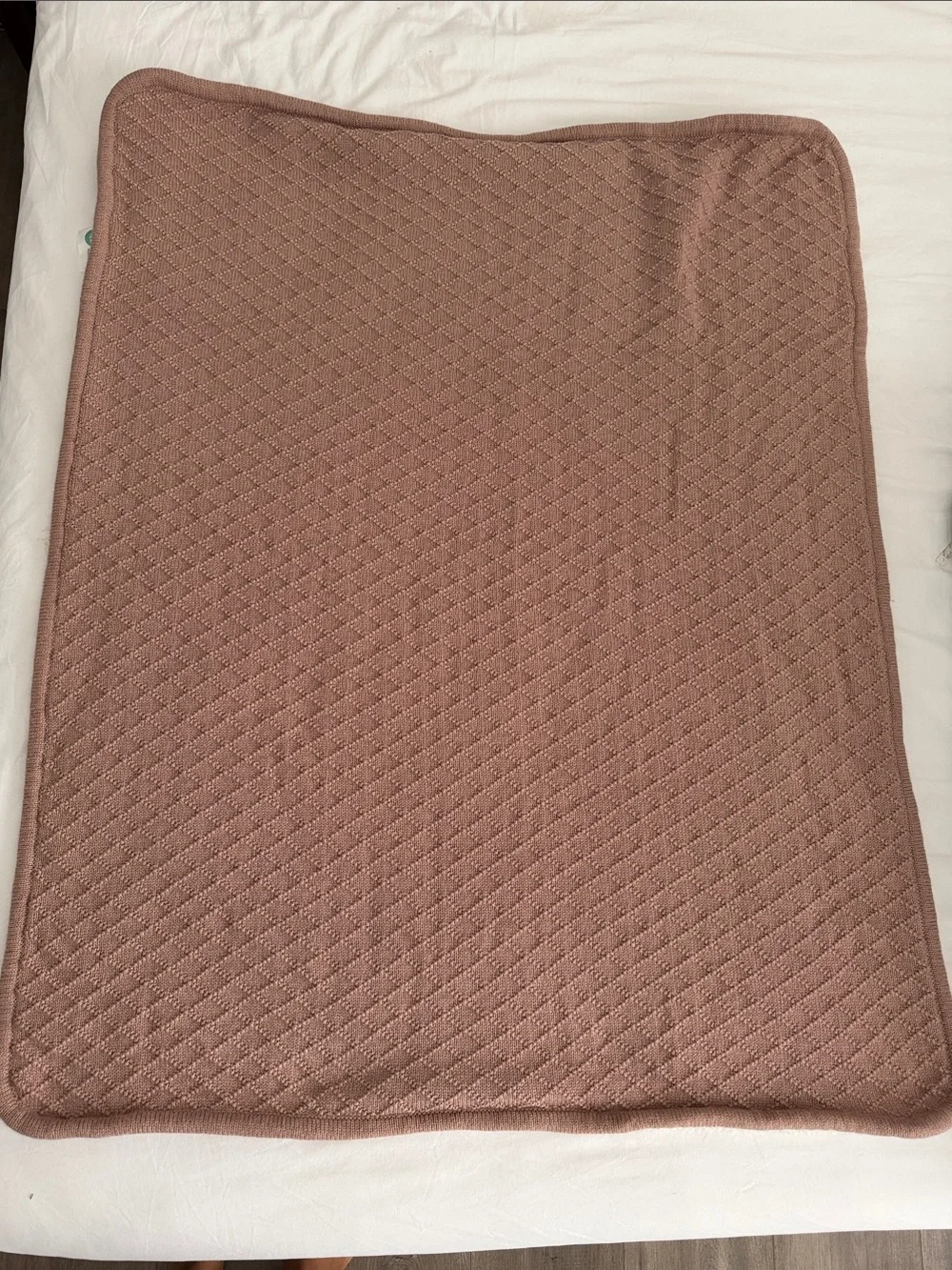 Quilted Dusty Rose baby blanket